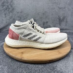 Adidas Shoes Mens Size 9 White Red Textile Low Top Running Sneakers B37805